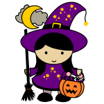 Colored Halloween witch